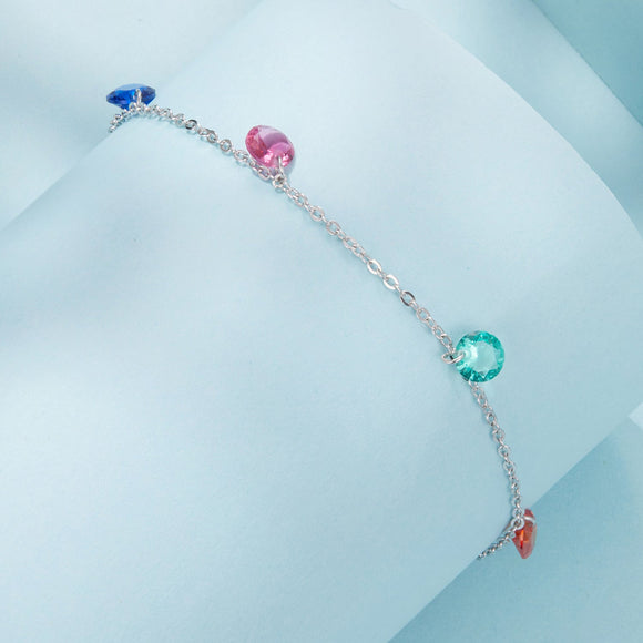 925 Sterling Silver White Gold Plated 16+5cm Pavé Setting CZ Bracelet