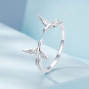 925 Sterling Silver Ring with White Gold Plating, 1.5mm Width-3