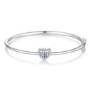 925 Sterling Silver Moissanite & CZ Bracelet Size 17 for Women-1