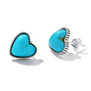 925 Sterling Silver Oxidized Turquoise Earrings for Women-4
