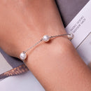 925 Sterling Silver Adjustable Pearl Bracelet for Women-7