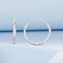 925 Sterling Silver Earrings for Women - White Gold Plated, 2.6*0.2 cm, Style L-5