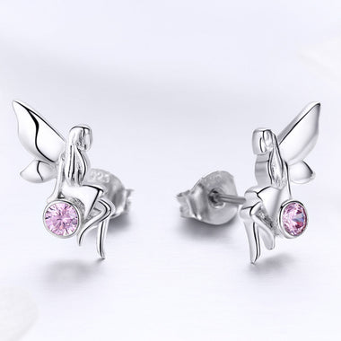 925 Sterling Silver Earrings with Pavé Setting CZ, 1.6*0.7 cm for Women - 0