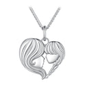 925 Sterling Silver Necklace with Platinum Plating, 400mm Chain Length, Pendant 24x21mm for Women-1
