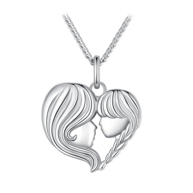 925 Sterling Silver Necklace with Platinum Plating, 400mm Chain Length, Pendant 24x21mm for Women
