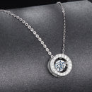 925 Sterling Silver Moissanite Pendant Necklace for Women - 40+5cm, White Gold Plated, Elegant Jewelry-2
