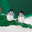 925 Sterling Silver White Gold Plated Quality Shell Pearl Earrings-2