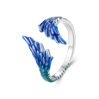 925 Sterling Silver Enamel Ring Size 9.0 for Women - 0