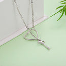925 Sterling Silver Necklace 55cm with Heart Pendant for Women-6