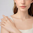 925 Sterling Silver Oxidized Pavé Setting CZ Ring-6