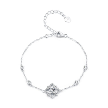 S925 Sterling Silver 0.5 Carat Moissanite Bracelet 16cm+5cm for Women - 0