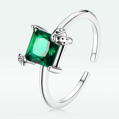 925 Sterling Silver Oxidized Pavé Setting CZ Ring for Women - 0