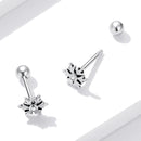 925 Sterling Silver Earrings with Pavé Setting and Oxidized Finish-3
