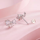 925 Sterling Silver White Gold Plated CZ Earrings for Women - 0.7x1.0cm-2