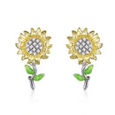 925 Sterling Silver Plated Gold Earrings with Enamel Process-1