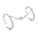925 Sterling Silver Plated CZ Ring 30mm Chain Length, 1.7mm Width for Women-1