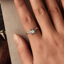 925 Sterling Silver Moonstone and Synthetic Spinel Ring for Women-6
