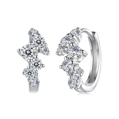925 Sterling Silver Earrings with CZ White Gold Plating - 0