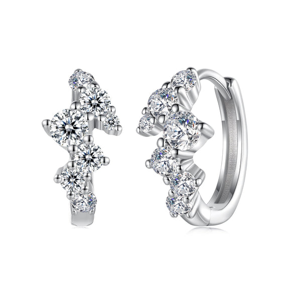 925 Sterling Silver Earrings with CZ White Gold Plating