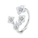 925 Sterling Silver Women's Ring with Pavé Set CZ and White Gold Plating - Style E-1