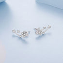 925 Sterling Silver & Brass White Gold Plated Earrings with CZ for Women-3