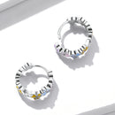 925 Sterling Silver Enamel Oxidized Silver Earrings-5