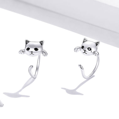 925 Sterling Silver Earrings with Pavé Setting and CZ Stones - 0