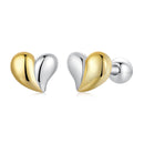925 Sterling Silver & Plated Gold Earrings for Women - 0.5*0.6cm-2