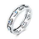 925 Sterling Silver Oxidized Silver Ring with Pavé Setting CZ, Size 6 for Women-1