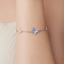 925 Sterling Silver White Gold Plated Bracelet with Enamel and CZ - 15+6cm Length-9