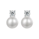 925 Sterling Silver Moissanite 0.1ct Freshwater Pearl Earrings for Women-2