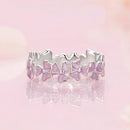 925 Sterling Silver Enamel Platinum Plated Ring Size 6 for Women-4