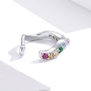 925 Sterling Silver Earrings with Pavé Set CZ, 1.6cm Length, 1.2cm Thickness, Women-5