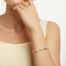 925 Sterling Silver Shell Pearl Stretchable Bracelet for Women-7