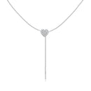 925 Sterling Silver Adjustable Necklace with CZ Pendant for Women-2