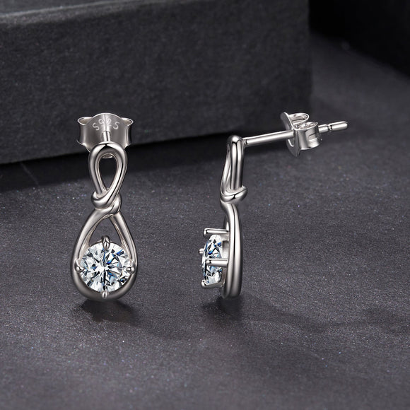 925 Sterling Silver 0.5 Carat Moissanite Earrings for Women