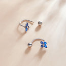 925 Sterling Silver Earrings with Pavé CZ & Platinum Plating for Women-5