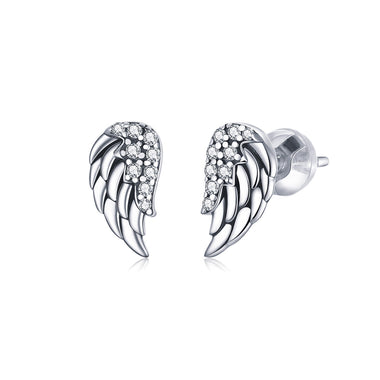 925 Sterling Silver Earrings with Pavé Setting CZ - 1.1x0.6cm - 0