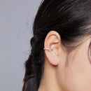 925 Sterling Silver Earrings with Pavé Set CZ, 1.6cm Length, 1.2cm Thickness, Women-7