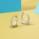 925 Sterling Silver Earrings for Women, Size 15*4mm, Inner Diameter 10mm, Plated Platinum-3
