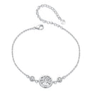 925 Sterling Silver White Gold Plated Bracelet with CZ Pendant-1