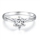 925 Sterling Silver Moissanite & Zircon Ring Size 5-2
