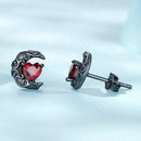 925 Sterling Silver Earrings with Pavé Setting CZ in Black Gold Plating-3