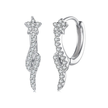 925 Sterling Silver Plated White Gold Earrings with CZ for Women