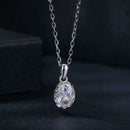925 Sterling Silver 1 Carat Moissanite Necklace with Pavé Setting, 400 mm Length for Women-4