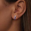 925 Sterling Silver Enamel Earrings with Pavé CZ for Women-6
