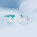 925 Sterling Silver Earrings with Luminous Stone in 10x12mm-7