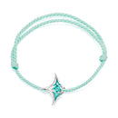 925 Sterling Silver Adjustable Bracelet with Enamel and Transparent Glass Pendant for Women-1