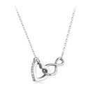 925 Sterling Silver Necklace with Pavé Setting CZ, 40+5cm, Plated White Gold, Women-2
