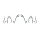 925 Sterling Silver Earrings with Plated Platinum and Pavé Setting CZ, 1.5x2.2cm for Women-1